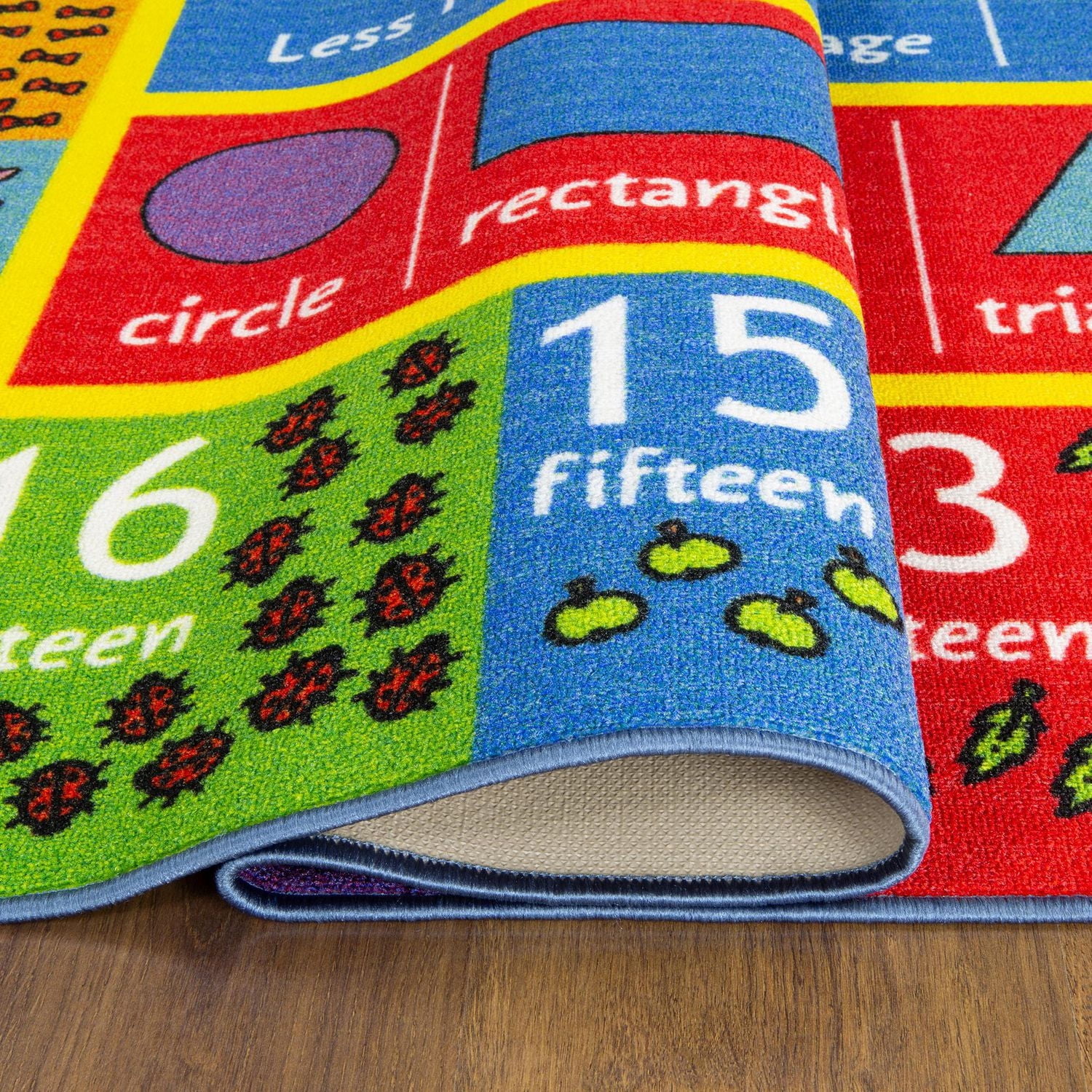 KC Cubs Playtime Collection Math Symbols, Numbers and Shapes Educational Learning & Game Area Rug Carpet for Kids and Children Bedrooms and Playroom