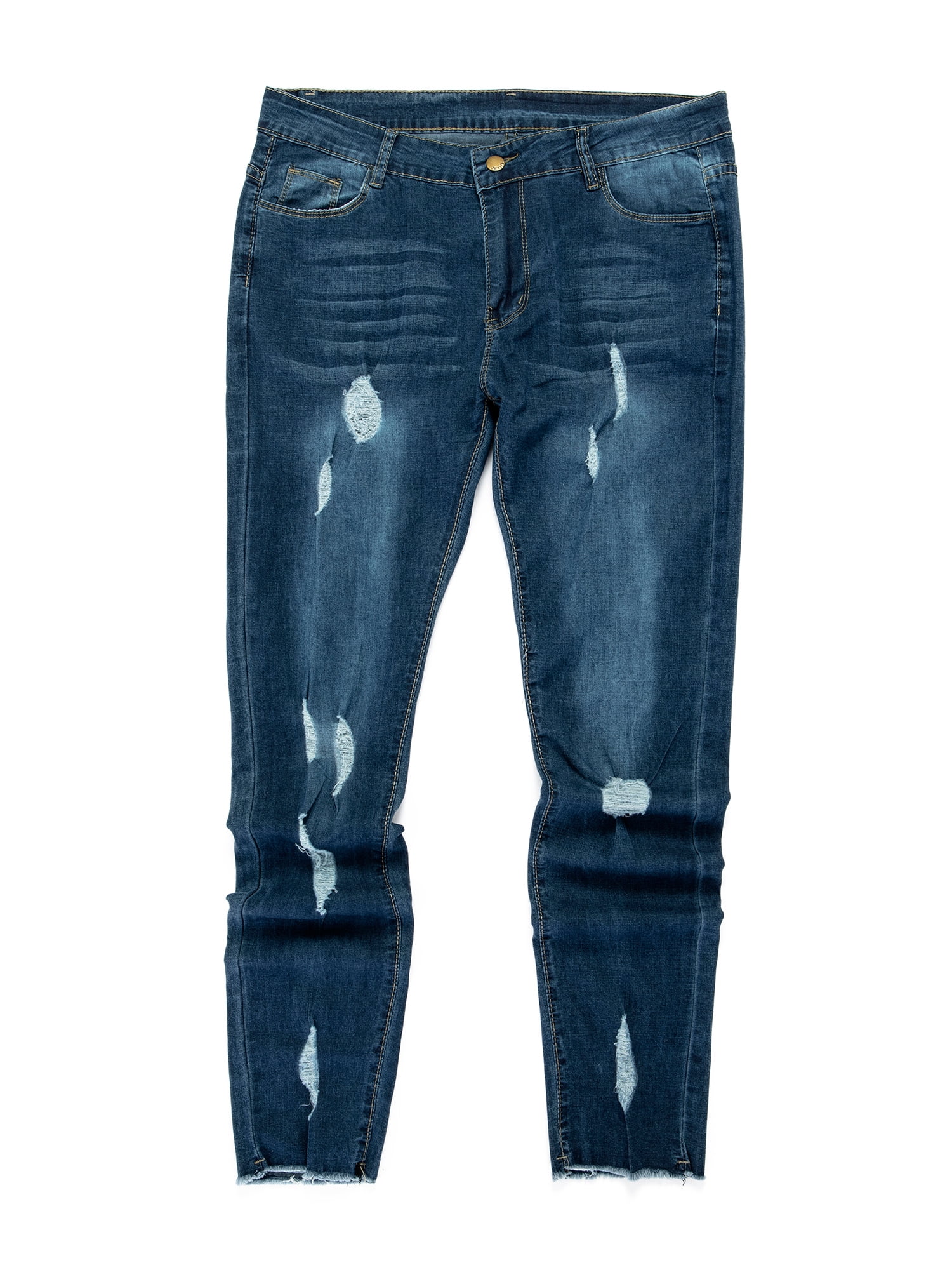 SAYFUT Women PLUS SIZE Denim Jeans Stretch Distressed Ripped Skinny