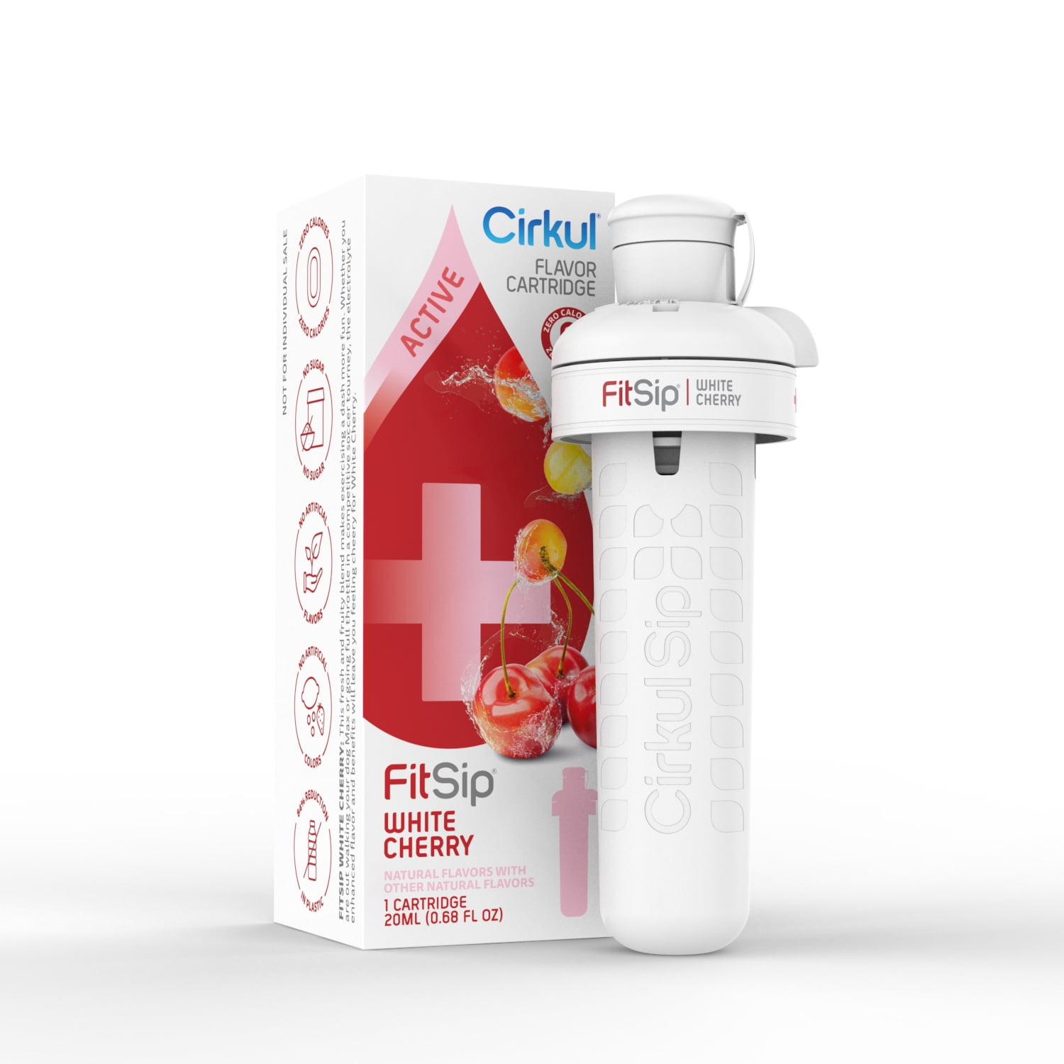 Cirkul FitSip White Cherry Flavor Cartridge, Drink Mix, 1Pack