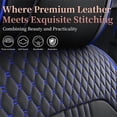 thumbnail image 5 of Car Seat Covers Full Set Custom Fit for Ford Fusion 2007-2020 - Premium Faux Leather Auto Protectors with Waterproof, Breathable, Anti-Slip Car Seat Protectors (BlackBlue,Full Set), 5 of 7