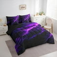 thumbnail image 3 of Feelyou Neon Purple Lightning Twin Bedding Sets 7-Piece for Kid, Nature Scenery Bedding Comforter Set, Tornado Storm Reversible Sheet Sets, Super Cozy Room Decor, 3 of 7