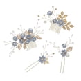 thumbnail image 5 of Tocado de novia Mori hada luz azul rosa blanco flor peine horquilla accesorios de vestido de novia coreano, 5 of 5
