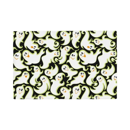 

Table Placemats Set of 6 - halloween spooky cute 12x18 In Faux Linen Double Heat Resistant Place Mats Cloth Indoor/Outdoor Placemats Washable Table Mats for Dining Kitchen Party