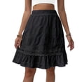 thumbnail image 2 of PYGNJK Women's Flowy Ruffle Skirts High Waisted Boho Cute Mini Skirts Casual Dressy Summer Beach Golf Skorts Vacation, 2 of 5