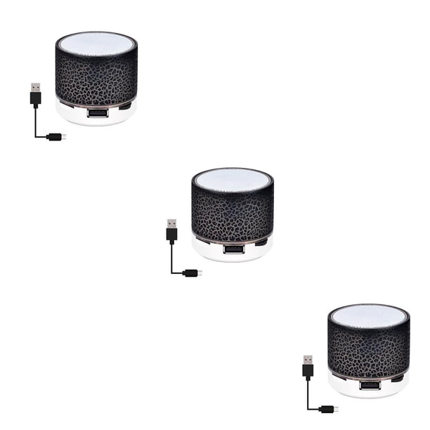 sweethay Mini altavoces inalámbricos portátiles con Bluetooth Crack LED USB MP3 Altavoz de sonido estéreo para computadora Teléfono móvil Sin Type3 NO3