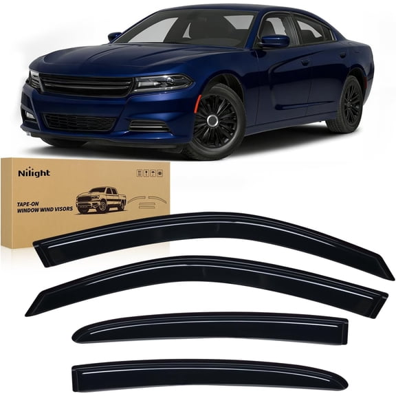 Nilight Window Rain Guards for Dodge Charger 2011-2023, Out-Channel Window Visors Vent Wind Deflectors-4PCS