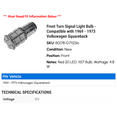 thumbnail image 2 of Front Turn Signal Light Bulb - Compatible with 1969 - 1973 Volkswagen Squareback - Dorman, 2 of 2