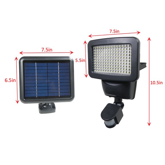 iGlow 1 Pack Black / White 150 Bright White SMD LEDs Outdoor Garden Solar Security Motion Sensor Light Flood Spot 100 80