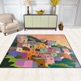 thumbnail image 2 of Yayeee Area Rugs for Living Room 6.7'x4.8' Non Slip Washable Bedroom Floor Carpet, Purple Cityscape Painting, 2 of 5