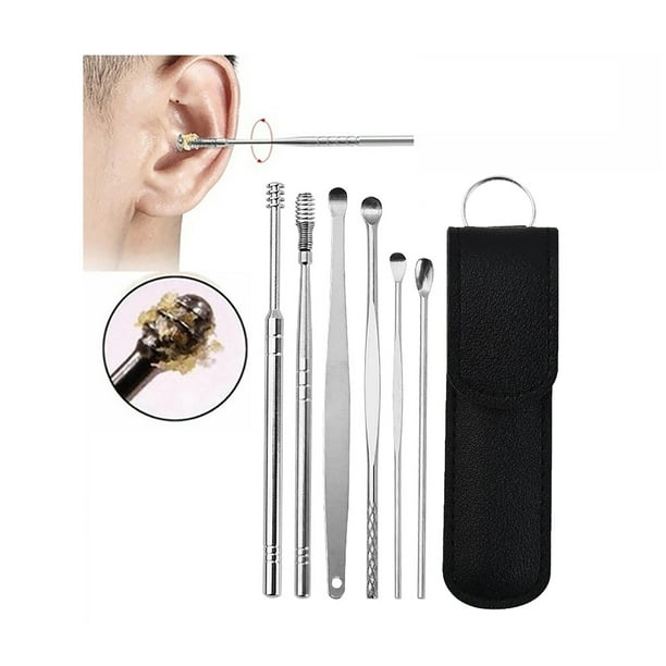 Zxb Innovative Spring Earwax Cleaner Tool Set Earwax Removal Kit Ear Wax Removal 6 In 1 Ear Pick Tools Reusable Ear Cleaner Walmart Com