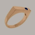 thumbnail image 3 of LBG British Made Spectacular 14k Rose Gold Natural Sapphire Mens Band Ring - 33 size options - Size 10.5, 3 of 6