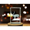 thumbnail image 3 of Beautiful Chital Deer Engraved on Crystal Sculpture | Unique Animal Gift, 3 of 6