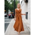 thumbnail image 2 of Vestido formal de verano LALACAT elegante con cuello en V sin mangas marrón, 2 of 7