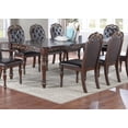 thumbnail image 3 of Set of 2 Armchairs, Upholstered Chair with Button Tufted Back, Rubber wood Chair Dining Room Furniture, 3 of 7