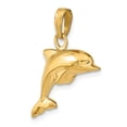 thumbnail image 4 of Real 14kt Yellow Gold Polished 3-D Dolphin Pendant; for Adults and Teens; for Women and Men, 4 of 5