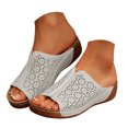 thumbnail image 3 of DAFEI Stylish Cut Women's Slides Breathable Comfortable Wedge Heel Mules, 3 of 8