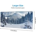 thumbnail image 6 of Winter White Snow Forest Christmas Landscape Mouse Pad XL Extended Desk Mat, Non Slip Rubber Base Stitched Edge Gaming Pc Desktop Large Mice Pad,31.5 x 11.8 Inch, 6 of 6