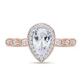thumbnail image 3 of AFFY 1.16CT Moissanite Diamond Halo Engagement Bridal Ring Set for Women 14K Rose Gold over Silver-6, 3 of 6