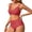 Red, variant on Bikini Sets for Women Scalloped Trim Swimsuits High Waisted Tummy Control Two Piece Bathing Suits 2025