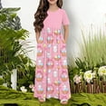 thumbnail image 5 of Xdegoge Easter Dresses for Teens Floral Print Maxi Dress Girls with Pockets, Lightweight Summer Outfit Holiday Fashion Outdoor Activities, 5 of 6