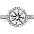 thumbnail image 4 of Sterling Silver Rhodium-Plated 8mm Center Halo Cz Ring (Size 6) Made In China qr6947-6, 4 of 5