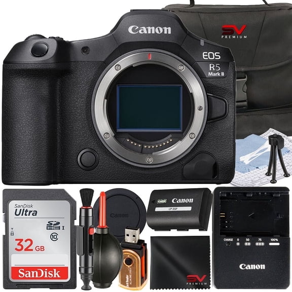 Canon EOS R5 Mark II Mirrorless Camera with 32GB Memory Card   Case   SV Premium Accessory Bundle (International Version)