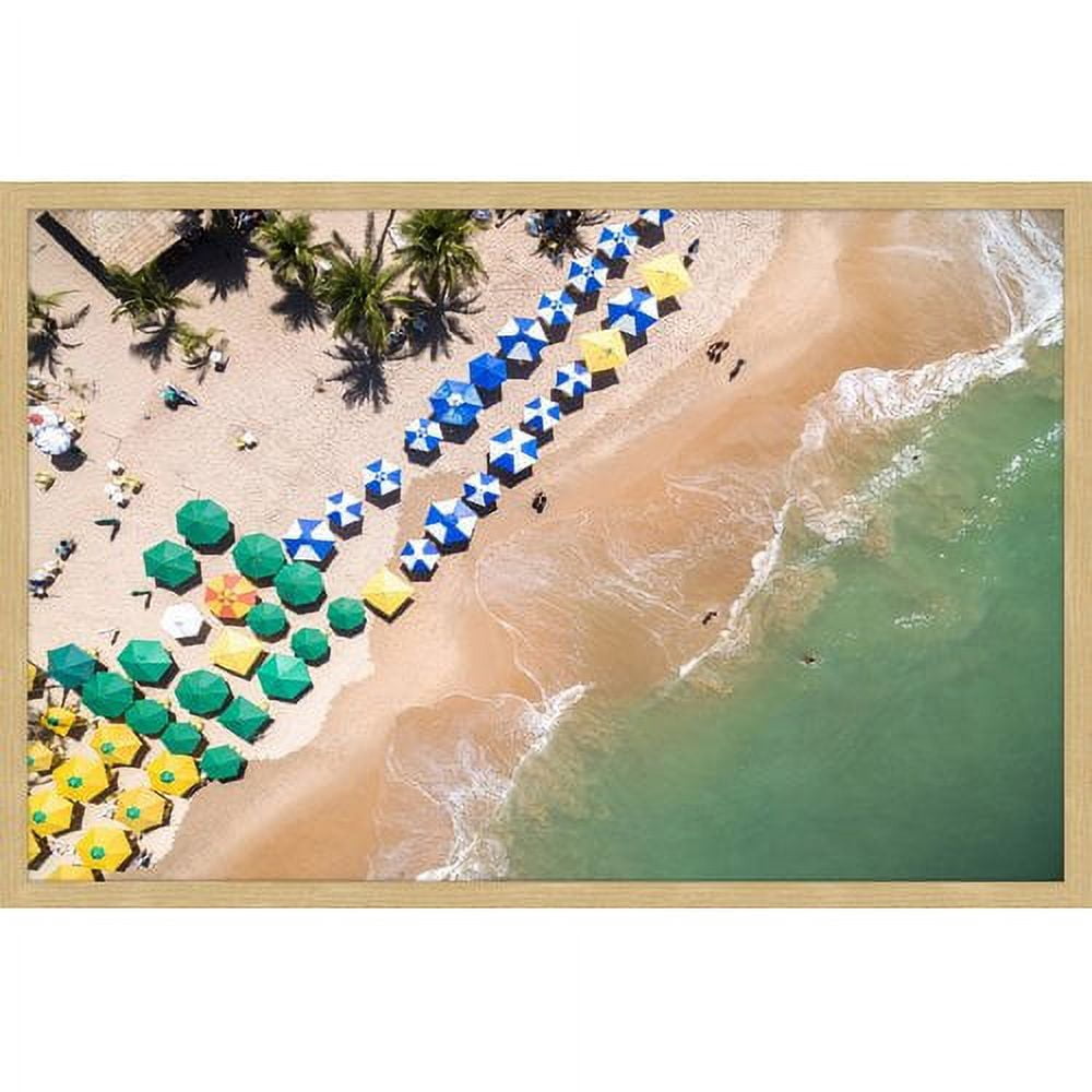 Marmont Hill "Beach Umbrellas" Painting Print on Wrapped Canvas