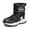 Black, variant on Glisme Boys Girls Snow Boots Solid Color Boots Non Warm Padded Thickened Boots Versatile Black Boots Size 5.5-6 Years