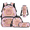 Capybara Donut Print, variant on Binienty 4 Piece Bookbag School Backpack Set, with Lunch Tote Bag, Pen Case, Water Bottle Carrier, Large Capacity for School Picnic Travel