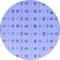 thumbnail image 1 of Ahgly Company Indoor Round Solid Blue Modern Area Rugs, 5' Round, 1 of 4