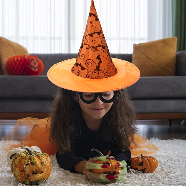 XYAIYT Halloween Hat Halloween Party Decorations Costume Accessory Oxfords Cloth Soft Structured Design for Halloween Parties Masquerade Balls Stage Performances Festive Role Play 15.7 x14.2in Orange