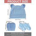 thumbnail image 3 of Conjunto de gorro, guantes y calcetines con orejas de bebé para recién nacidos, gorros para niños y niñas de 0 a 6 meses (tres piezas), 3 of 4