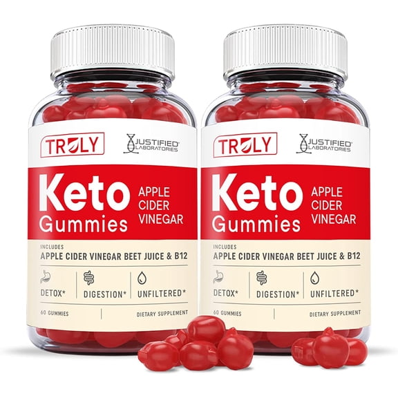 (2 Pack) Truly Keto ACV Gummies 1000MG with Pomegranate Juice Beet Root B12 120 Gummys
