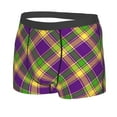 thumbnail image 2 of Kll Mardi Gras Plaid Men'S Cotton Boxer Briefs Underwear-Large, 2 of 9