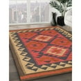 thumbnail image 3 of Ahgly Company Machine Washable Indoor Round Contemporary Grapefruit Red Area Rugs, 6' Round, 3 of 7