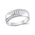 thumbnail image 3 of Diamond Princess 14kt White Gold His Hers Round Diamond Cluster Matching Wedding Set 1-1/2 Cttw, 3 of 3
