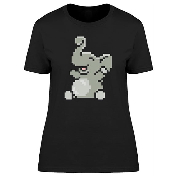 Happy Elephant Pixel Art Tee Women's -Image by Shutterstock