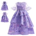 thumbnail image 3 of Figura de película de anime para niños, disfraz de cosplay, vestido de princesa con estampado floral morado para niñas, traje de falda, trajes para fiesta, día de los niños, 3 of 5