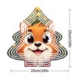 thumbnail image 7 of Festive Metal Hanging Christmas Tree Wind Spinner - Whimsical Fox Design with Green & White Pattern Perfect for Yard & Garden Decor, 7 of 7