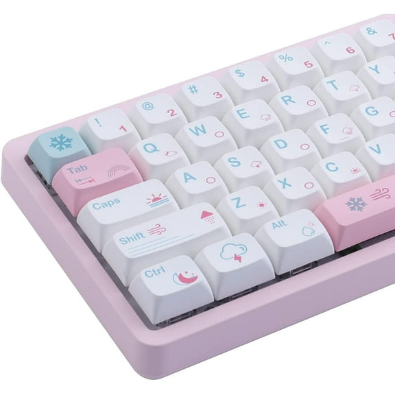 Sunzit 132 Keys PBT Keycaps,Dye Sublimation XDA Profile Keycaps Customized US Layout Keycap Set Compatible with Cherry MX Switches Mechanical Keyboards