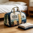 thumbnail image 6 of Printed Travel Duffel Bag, Large Capacity Overnight Bag With Shoulder Strap And Easy Carry Handles, Lightweight Weekend Tote Organizer, For Road Trips Travel Sports, 6 of 8