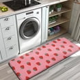 thumbnail image 3 of Red Strawberry Plants Fruit Pink Pattern Kitchen Rug Mat,Kitchen Runner Rugs Non Skid Washable,Decorative Kitchen Floor Mats for Kitchen,Sink,Laundry,17"x47.2", 3 of 7
