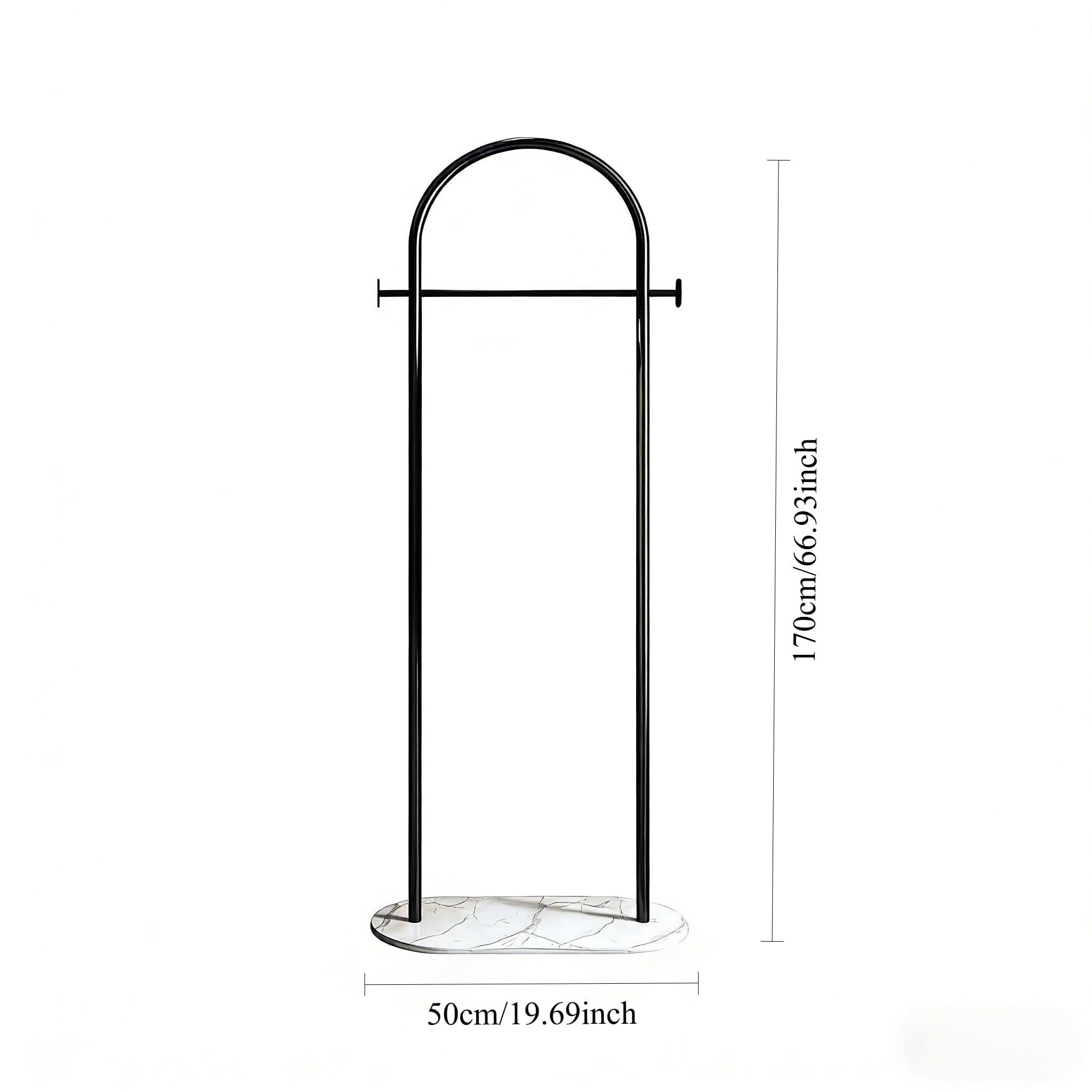 Clothing Rack, Golden Metal Freestanding Heavy Duty Clothes Rack with Marble Base, Multipurpose Garment Hanger for Bedroom, Hat, Scarf, Jacket