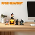 thumbnail image 4 of 5-Piece Halloween Resin Figurine Set DIY Craft Supplies Mini Pumpkin Witch Cat Sculpture for Micro Landscape Snow Globe Desk Display Festive Holiday Ornaments, 4 of 4