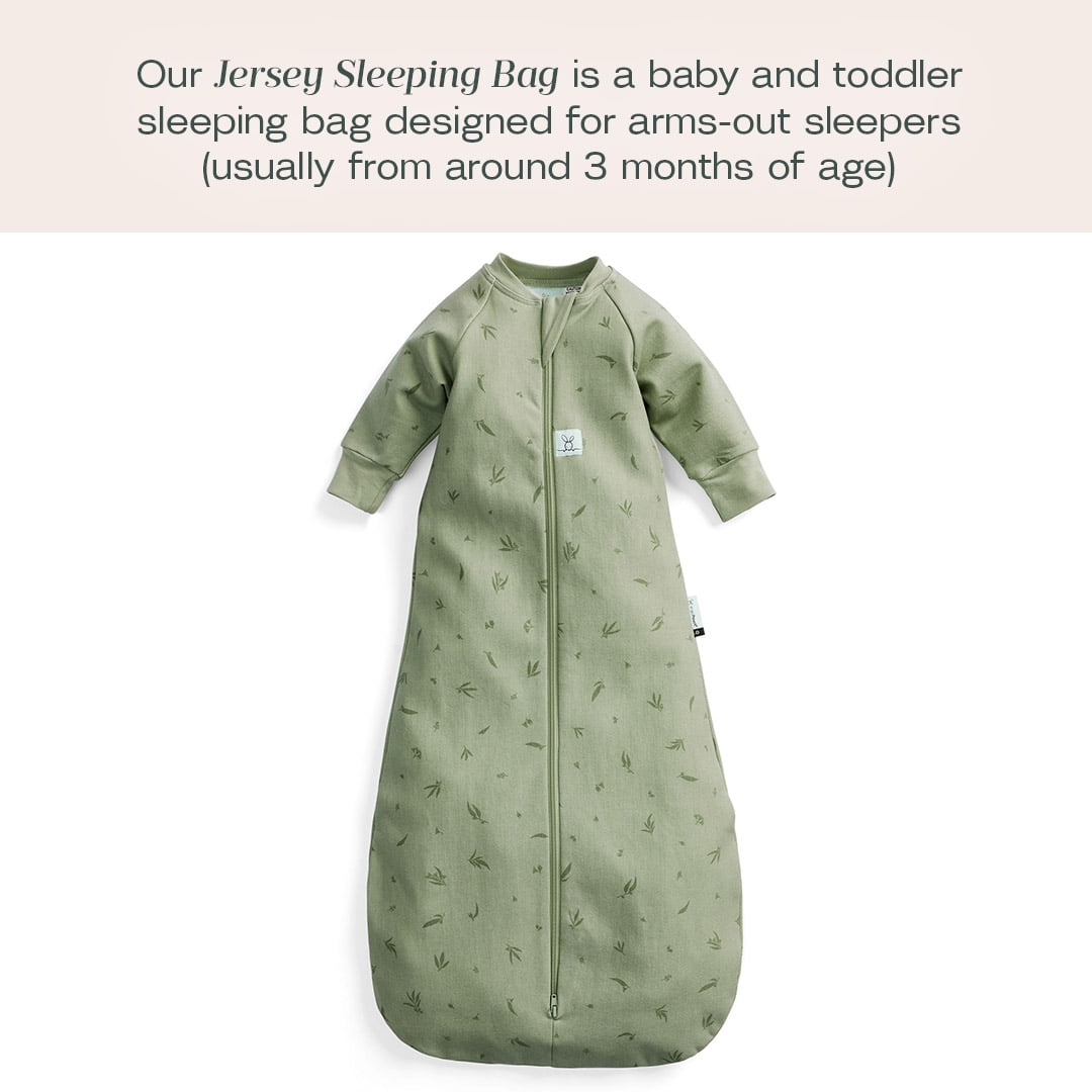 ergoPouch 1.0 Tog Jersey Sleeping Bag - Organic Cotton Baby Sleeping Bag, Made of Soft & Breathable Material for Peaceful Night's Sleep – Baby Wearable Blanket (Willow, 8-24 months)