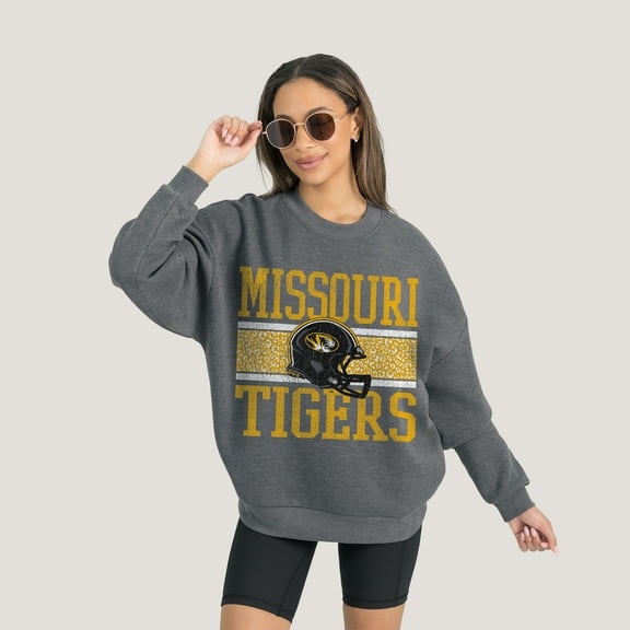 Women's Gameday Couture Charcoal Missouri Tigers Premium Fleece Pullover Sweatshirt
