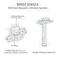 thumbnail image 5 of Rosec Jewels Certified Moissanite Flower Wedding Ring Set - D-VS1 Quality Statement Engagement Ring with Enhancer, 925 Sterling Silver, US 5.00, 5 of 8