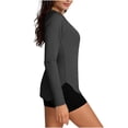 thumbnail image 4 of Helii Women's UPF 50+ Long Sleeve Sun Protection Shirt – Quick Dry Lightweight Rash Guard with Crew Neck Raglan Sleeve, Breathable Moisture Wicking Tops Black,XXL, 4 of 5