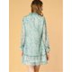 thumbnail image 5 of Vestido Recto Suelto Con Cuello Anudado Con Volantes Florales Allegra K Verde M, 5 of 6