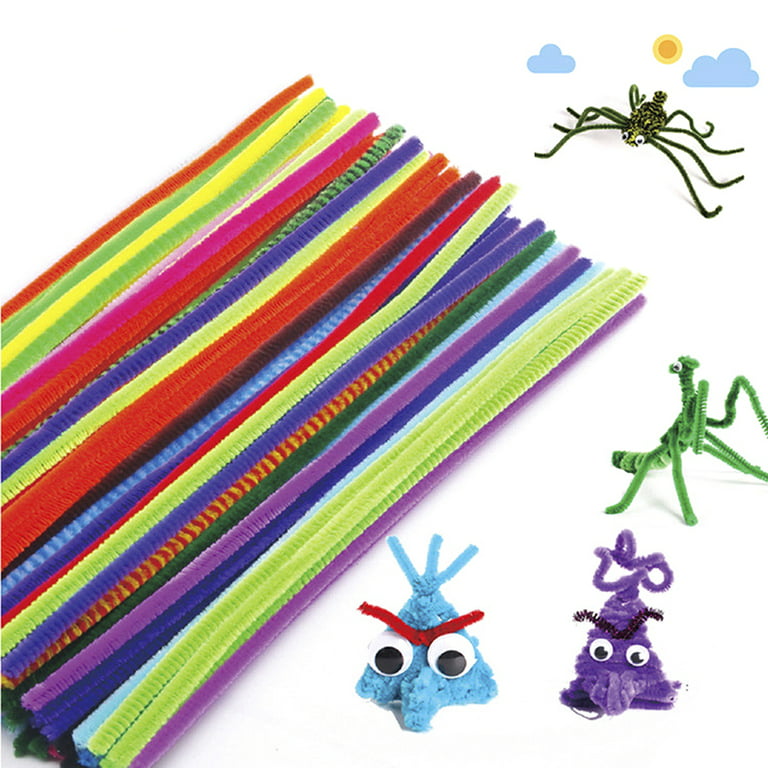 Chenille Stems Pipe Cleaners Colorful Kids Toy Material Craft Accessories  100Pcs